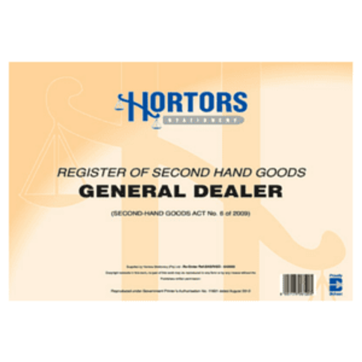 HORTORS 2ND HAND GOODS REGISTER – Stationery Net