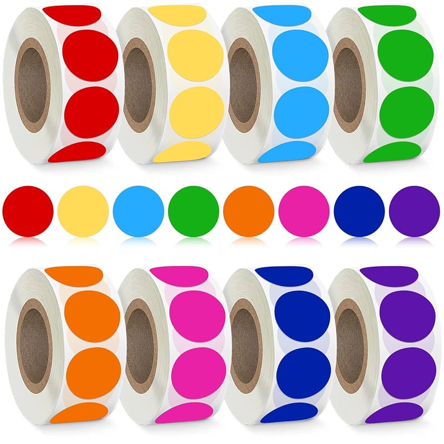 Sticker 32mm Round Colour Code Rolls – Stationery Net