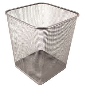 Waste Bin Square Mesh - Silver – Stationery Net