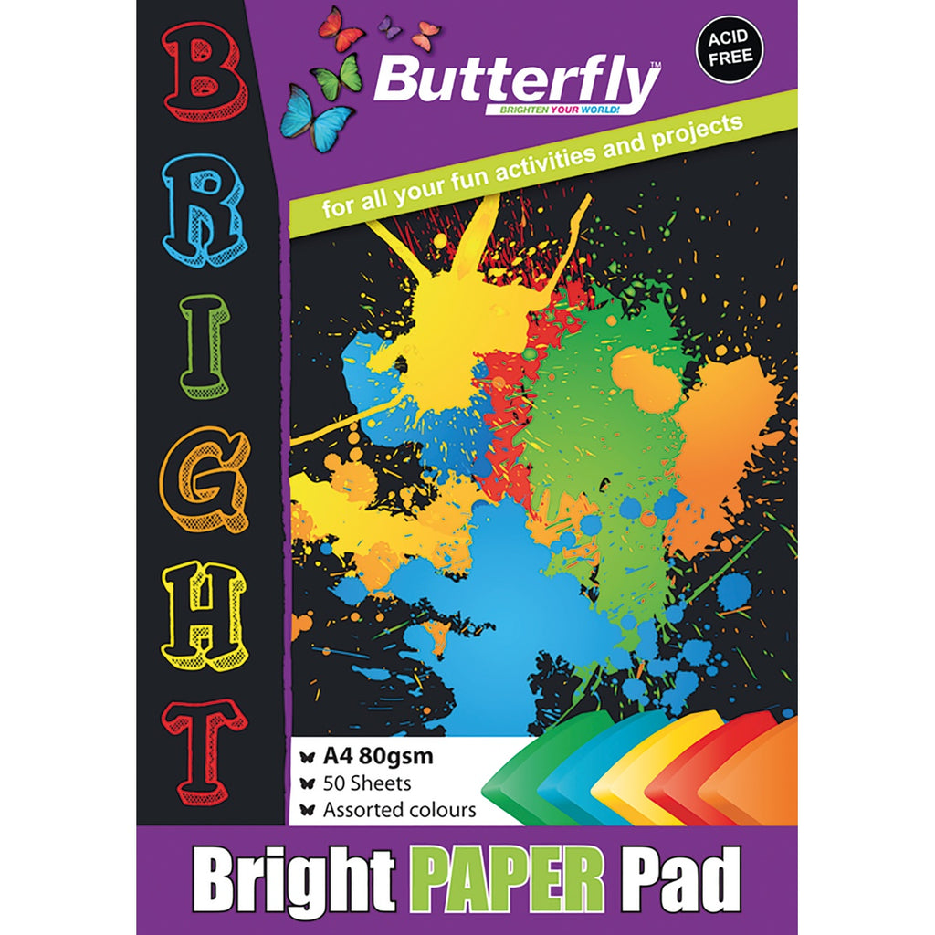 Butterfly A4 Bright Paper Pad - 50 Page