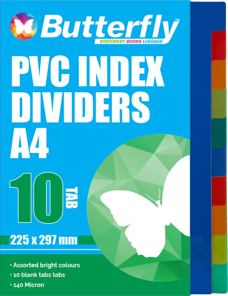 Butterfly 10 Tab Divider PVC - A4