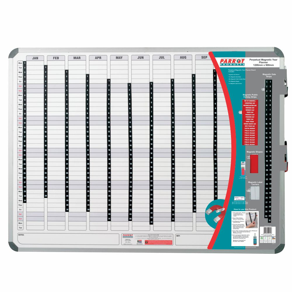 Parrot Magnetic Year Planner 1200 x 900mm
