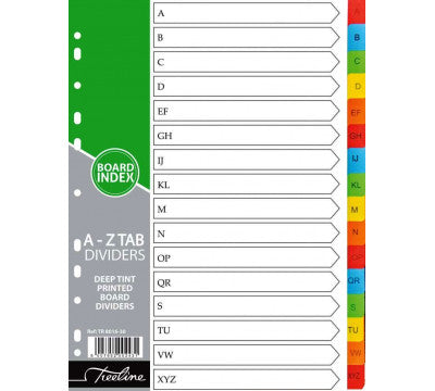 TREELINE A4 Divider Board (16 Part) A to Z  16 Tab index.