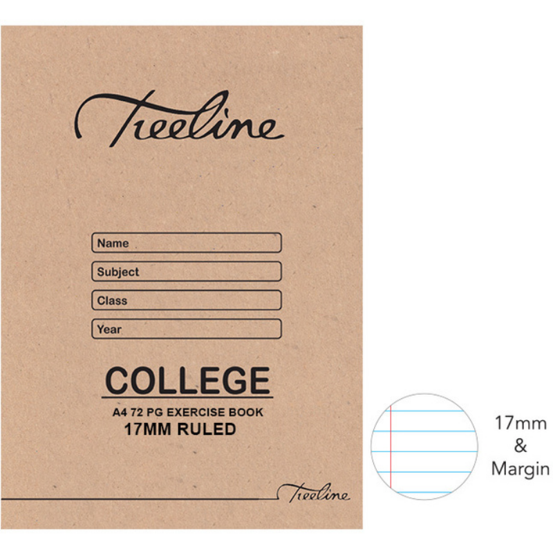 Treeline College Exercise Book - A4 72 pg