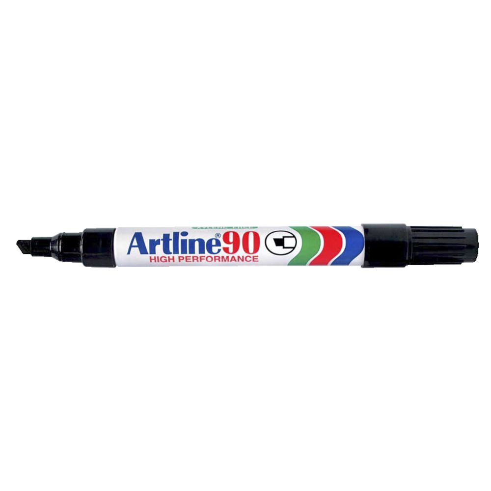 Artline 90 Permanent Marker Chisel Tip. Xylene free marker. EK 90 Chisel Tip 2.5mm Line Width.