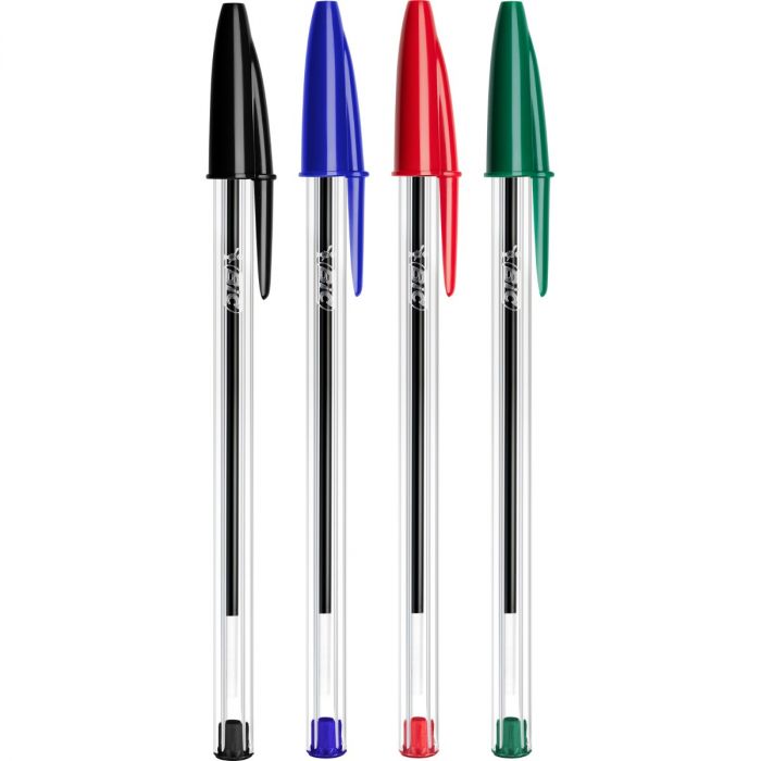 Bic Crystal Medium Ballpen Black, Blue, Red and Green  Acid Free  Non Rubberized