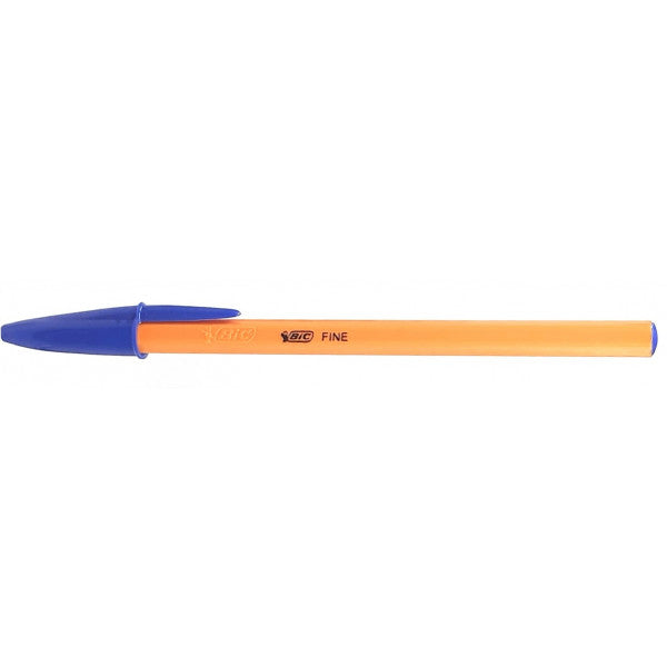 Bic Orange Fine Ballpoint. Cap and plug matching ink colour Provides comfortable and controlled writing.