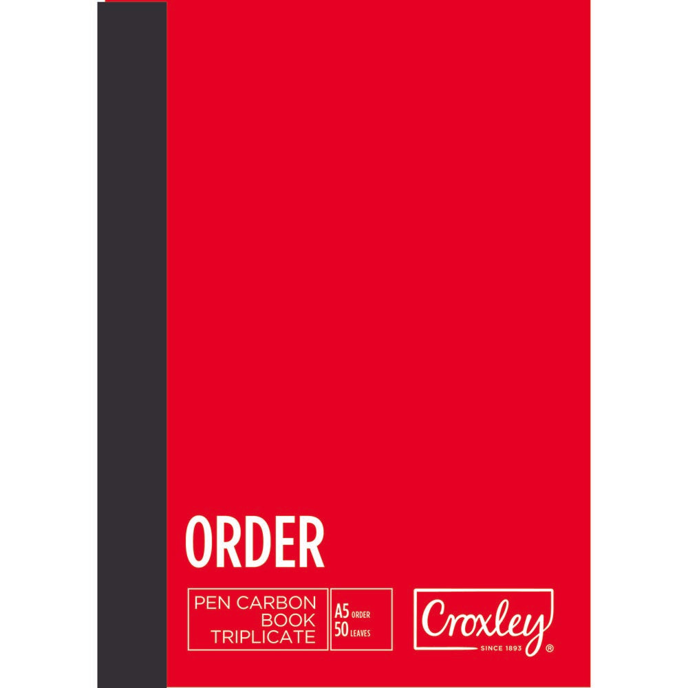 CROXLEY Pen Carbon Book JD66PS Order Triplicate A5 Pen Carbon books. Printed headings and numbered 50 leaves. 210 x 148mm