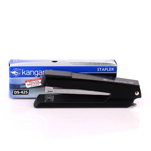 Kangaro Stapler - DS 425 Black. All metal full strip stapler. Quick loading mechanism. Rubber base to avoid desktop from scratches. Rotating anvil & reload indicator. Staple use - 26/6.