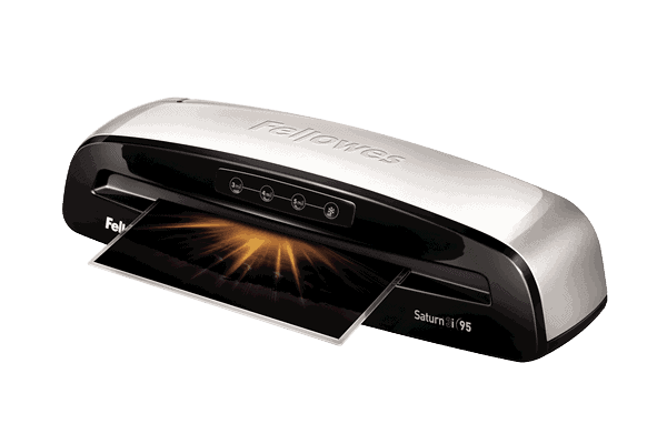 Fellowes Saturn 3i A4 Laminator. Warms up in 30 seconds with InstaHeat technology Rapid laminating speed of 18 seconds Robust 6-roller system for superior lamination quality Laminates pouches up to 250 micron thick