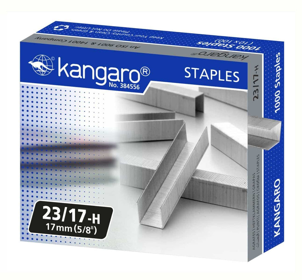 Kangaro Staples. Strong, reliable staples perfect for heavy-duty staplers.