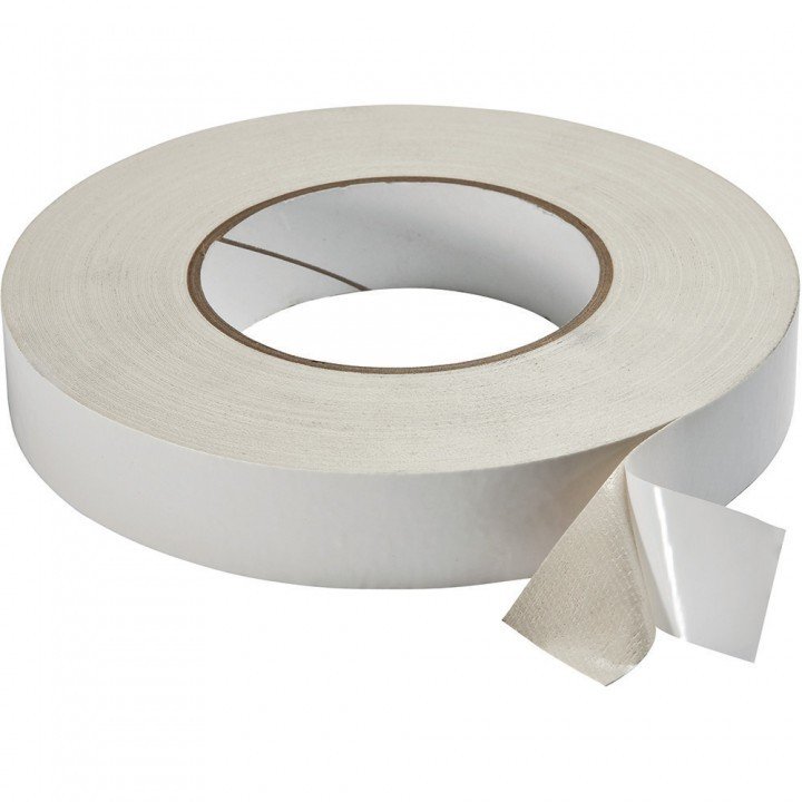 Double Sided Tape. It provides conformability and more stability than adhesive transfer tapes It is recommended for mounting light objects and may also be used to laminate cork, paper, plastic, and textiles.