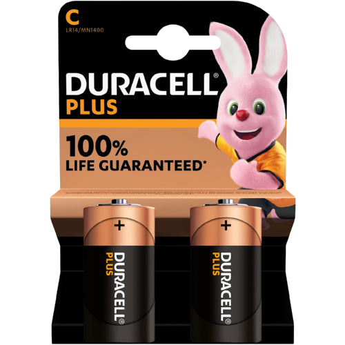 Duracell Plus Alkaline Batteries C 2s