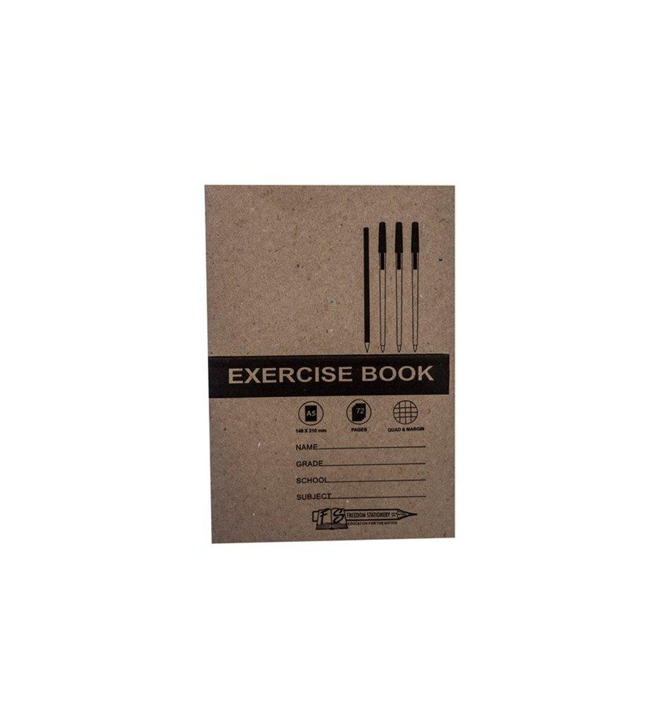 Book A5 Quad-Ruled Exercise Book – 72 Pages, Grid Paper with Margin ...