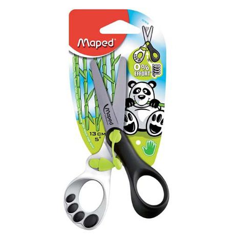 Maped Koopy Panda Scissors - 13cm. Maped Koopy 13cm Early Learning Scissors Spring assisted for automatic opening to make cutting easy