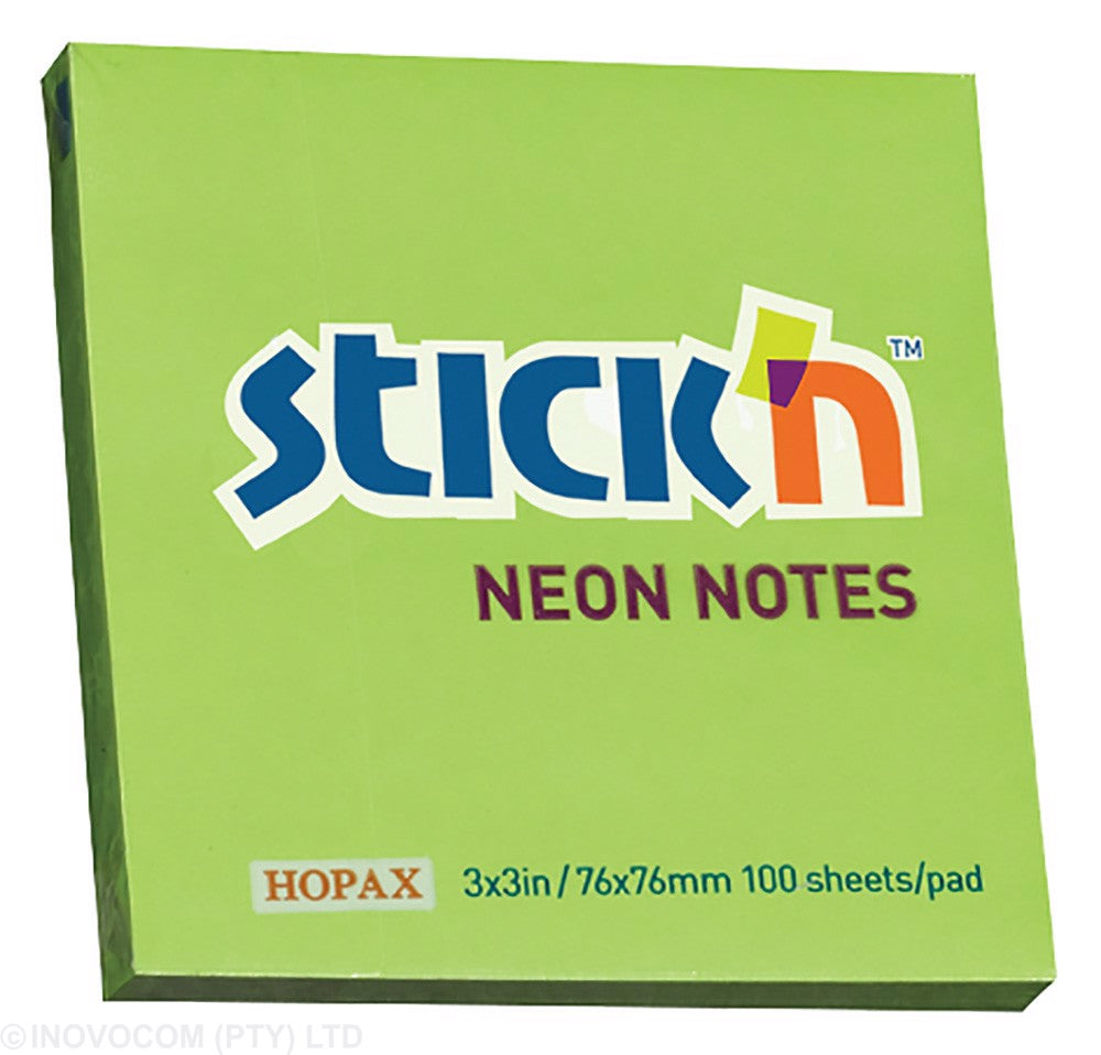 Stick 'n Notes - 76x76 Neon, Post it – Stationery Net