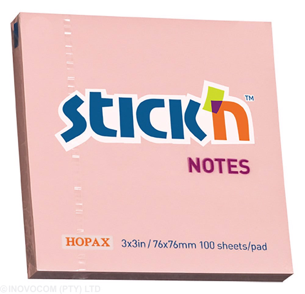Stick'n Notes with Best Durability and Constant Stickness.  76mm x 76mm self adhesive, removable notes for all sticky situations