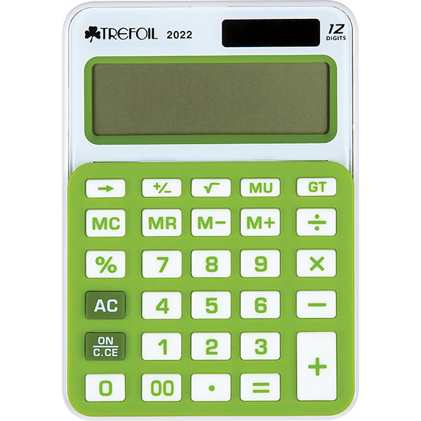 Trefoil 2022 Desktop Calculator Green - 12 Digit